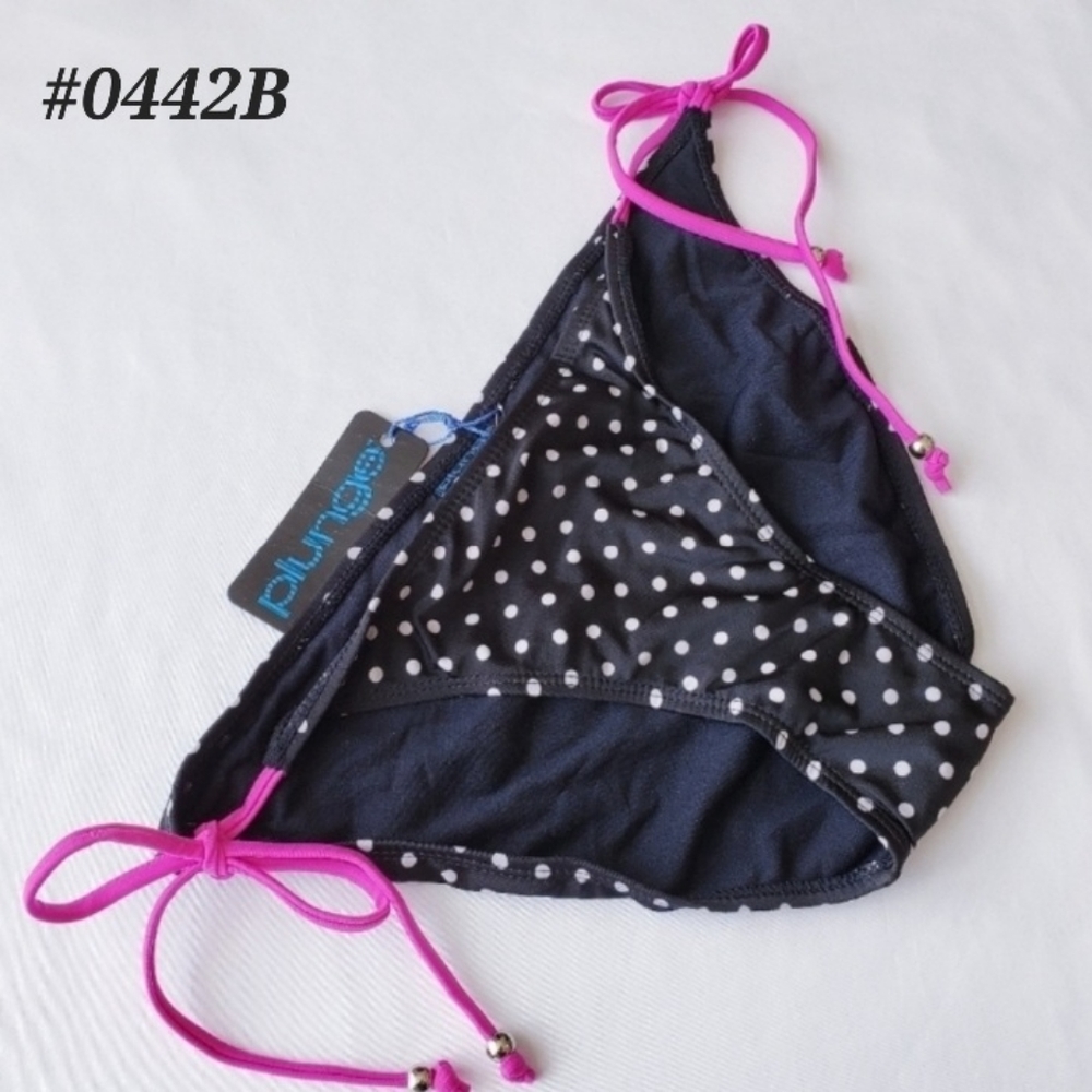 🩵NWT!🩵 PLUNGE bikini bottoms black white pink Size Large🤍